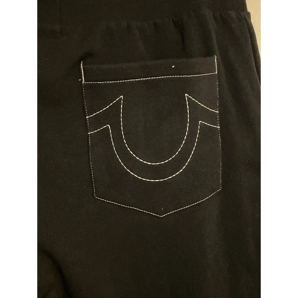 True Religion Mens Classic Logo Jogger Sweatpants Black XXL 103070 NWT